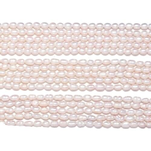New rice-shaped white freshwater A / AA / AAA pearl beads Simple And fashion DIY party jewelry gift size 4-5mm