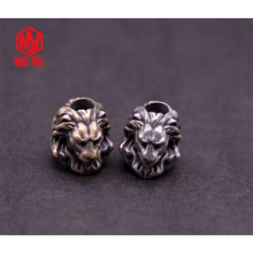 1PC Lion King White Copper Retro Brass Copper Oxide EDC Paracord Beads Umbrella Rope Cord Lanyard Pendants Knife Beads