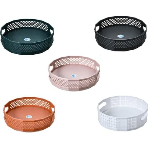 1pc 360 Rotating Tray Storage In The Kitchen For Spice Jar Snack Food Tray Bathroom Storage Box Non Slip Cosmetics Storage Tray