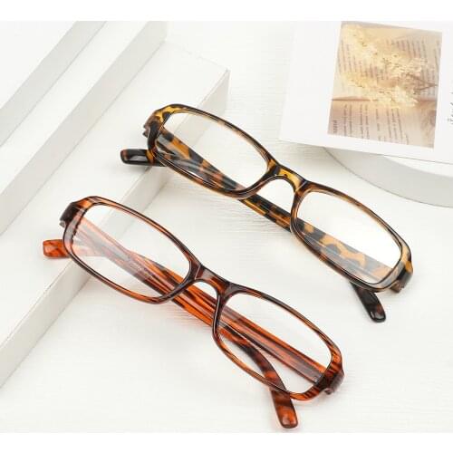 1Pc Fashion Leopard Reading Glasses Men Women Urltra-Light Eyeglasses Eye Protection Clear Lens Half Frame Presbyopic Eyewear