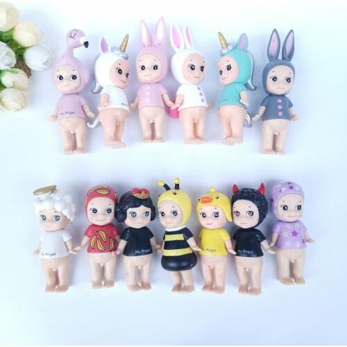 10pcs/lot Angel doll cake decoration birthday gift home decor ornaments kids playing cartoon anime action fiugre puppets