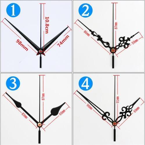 100 sets/lot Clock hands DIY replacement Parts creative second/minute/hour metal pointer for wall Clock Decor needle thick shaft