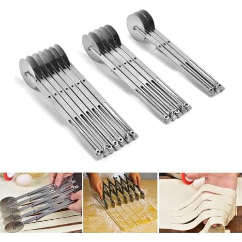 3/5/7 Wheels Cutter Dough Divider Adjustable Pasta Knife Stainless Steel Flexible Roller Blade Pizza Pastry Peeler Baking Tools