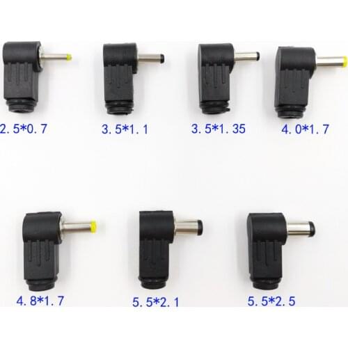 5PCS Wire bonding DC power Male Plug Bus Connector 2.5*0.7/3.5*1.1 *1.35/4.0*1.7/4.8*1.7/5.5*2.1/5.5*2.5 Right Angle L TYPE Jack