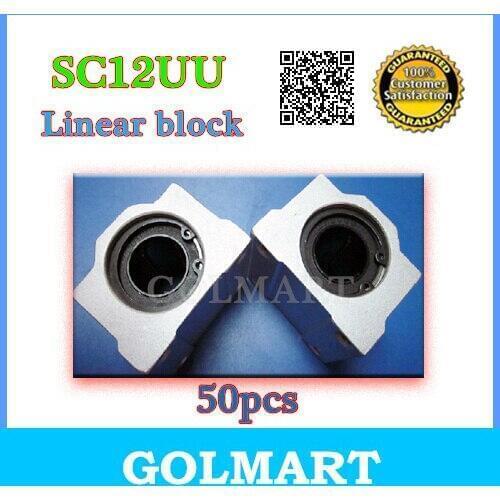 50pcs 12 mm linear bearing units SC12UU SCS12UU for shaft support lead screw nut