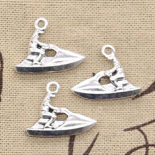 6pcs Charms Motorboat Yacht Houseboat 18x24mm Antique Silver Color Pendants Making DIY Handmade Tibetan Finding Jewelry