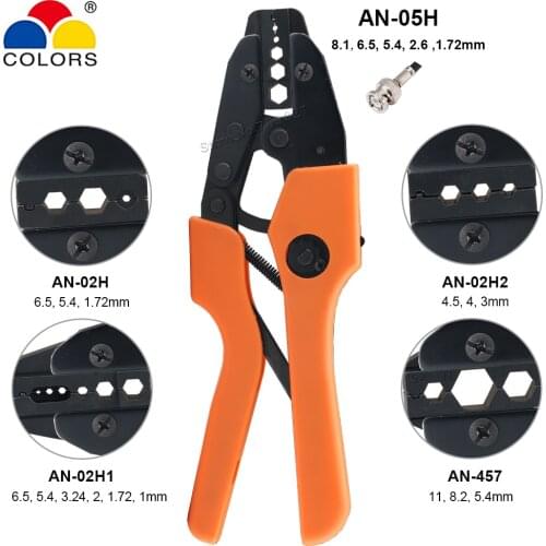AN-05H Coaxial Crimping Pliers RG55 RG58 RG59,62 400 Belden 8279 4C,5C,7CSMA SMA/BNC Connectors Cable Crimper Jaw Kits Tools
