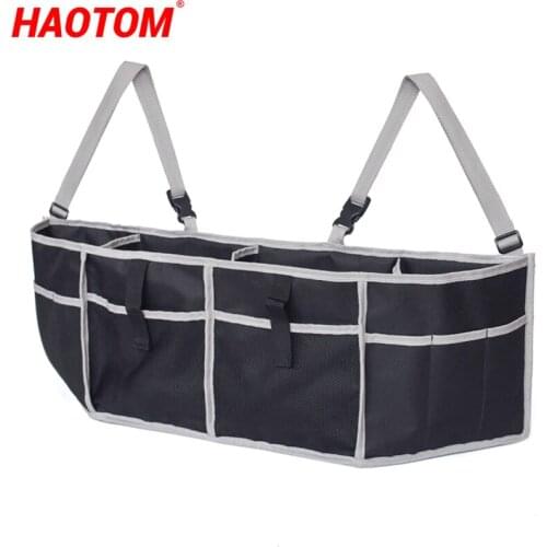 Car Rear Seat Back Storage Bag Multi Hanging Nets Pocket Trunk Organizer Auto Stowing Tidying Auto SUV Hatchback Trunk Organizer
