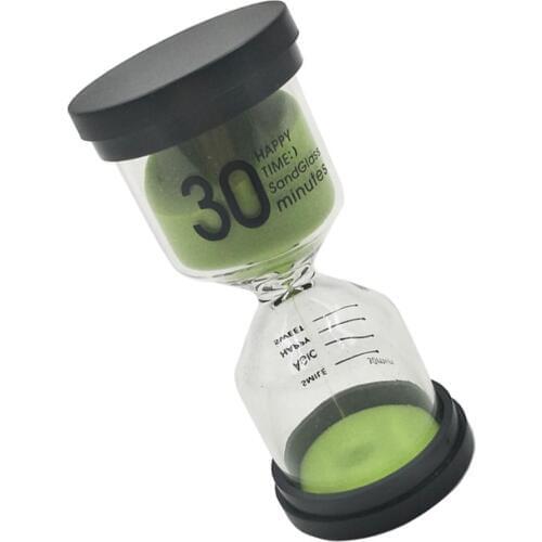Reading Cooking Exercise Games Timer 30 Minutes Sandglass Round Hourglass Home Office Decor Green