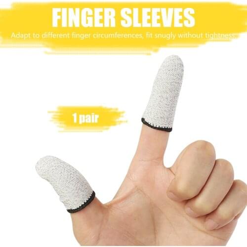 2pcs Breathable Game Controller Finger Cover Sweat Proof Non-Scratch Sensitive Touch Screen Gaming Thumb Sleeve for PUBG Mobile