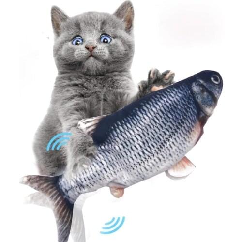 Moving Fish Electric Toy For Cat USB Charger Interactive Cat Chew Bite Toys Supplies Kitten Fish Flop Cat Wagging Toy