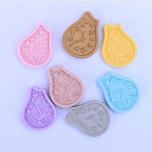 Julie Wang 10PCS Resin Cartoon Clock Charms Random Color Artificial Clock Pendants Jewelry Making Accessory Decor