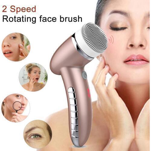 4 In 1 Electric Facial Cleansing Brush Device USB Rechargeable Gentle Exfoliating Deep Cleansing Removing Blackhead Skin Care