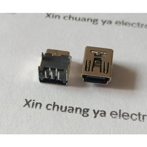 MiniUSB socket connector 5P USB female 90 degrees needle
