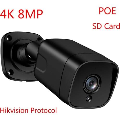 4K 8MP Sony IMX415 Sensor POE IP Bullet Cameras P2P IR Vision Indoor Outdoor Security Cameras work with Hikvision NVR Camera