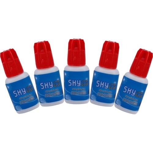 5 Pcs/Lot Korea Sky Eyelash Extension Glue 5ml Fast Drying Time Eyelash Extensions MSDS Adhesive Red Cap