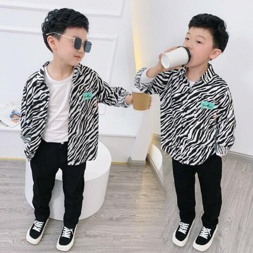Boys Summer Cool Zebra Shirt +Pants 2Pcs Clothing Set School Kids Uniforms Gentleman Outdoor TrackSuit Children Birthday Dress