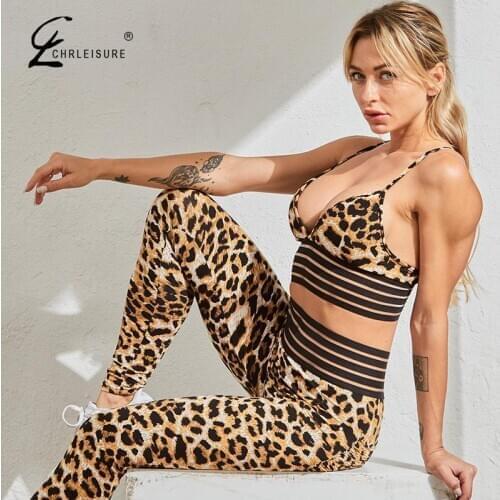 Printed Fashion Fitness Gym 2 Piece Set Women Sexy Snake Elastic Tracksuit Sportswear Thin Soft Workout Bra and Leggings Set