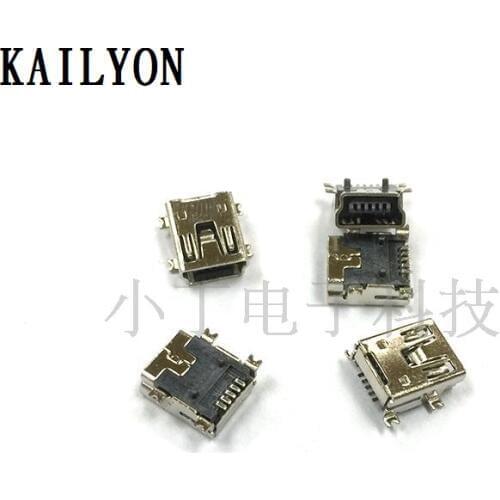 100pcs All copper MINI USB patch, B type mother block, full mount Mini 5P data interface, MP3 charging, USB interface