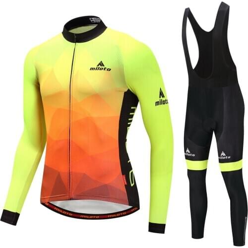 MILOTO 2020 Mens Bike Riding Apparel Autumn Bike Riding Apparel Bike Long Sleeve Mountain Bike Road Bike Set Maillot