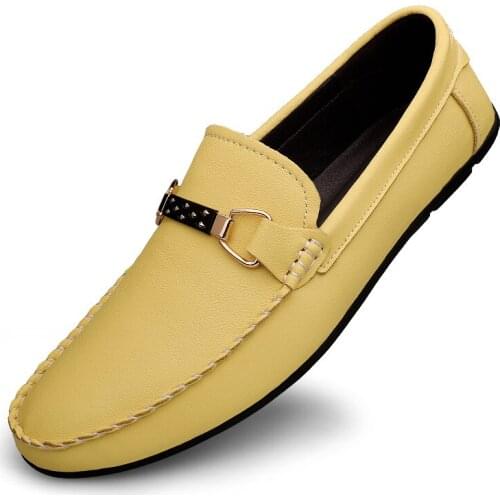 Men Loafers Shoes Genuine Leather Male Fashion Slip On Casual Sneakers Boat Footwear Summer Soft Dress Shoes Men Moccasins Homme