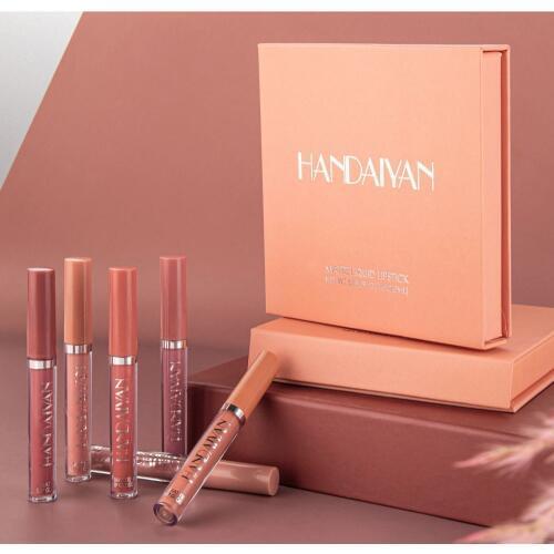 6 Colors Matte Lip Gloss Set Liquid Lipstick aterproof Long Lasting Moisturizing Lipstick Women Lip Tint Beauty Cosmetics Set