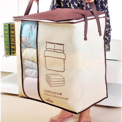 Non woven Portable Clothes Bedding Storage Bag Organizer Folding Closet For Pillow quilt Storage Box Sundries Bins