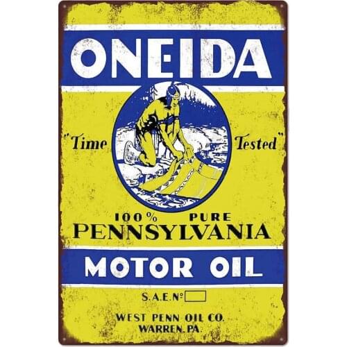 Original Design Motor Oil Tin Metal Signs Wall Art|Thick Tinplate Print Poster Wall Decoration for Garage