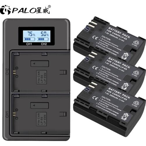 PALO original LP-E6 LPE6 LPE6N Camera Battery LP E6 digital battery for Canon EOS 6D 7D 5D Mark II III IV 60D 60Da 70D 80D 5DSR