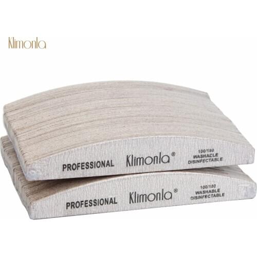 50Pcs/lot Zebra Curve Gray Wooden Nail File 100/180 Grit Double-sides Nail Buffer Polishing Accessories Manicure Care Tools