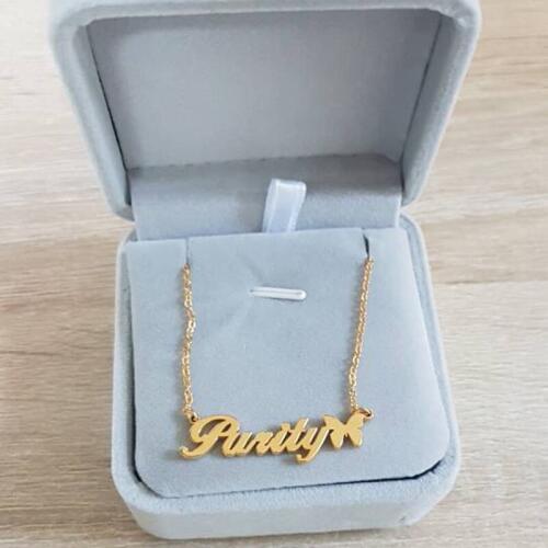 Custom Baby Name Necklaces Boho Jewelry Personalized Butterfly With Letter Nameplate Necklaces Pendants For Women Gifts Collier