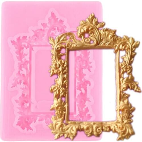 Frame Border Relief Silicone Moulds Fondant Mould DIY Cake Border Decorating Tools Candy Chocolate Molds Polymer Clay Resin Mold