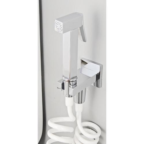 Hand Shower Bidet Faucet Set Brass Chrome Bidet Seats Brass Toilet Bidets for Toilets Device Portable Shower Handheld Bidet Seat