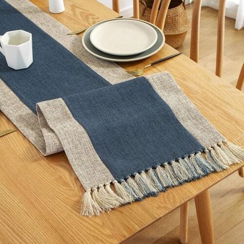 Table Runner Splicing Burlap Table Runner for Dining Wedding Living Room Party Holiday Home Decor
