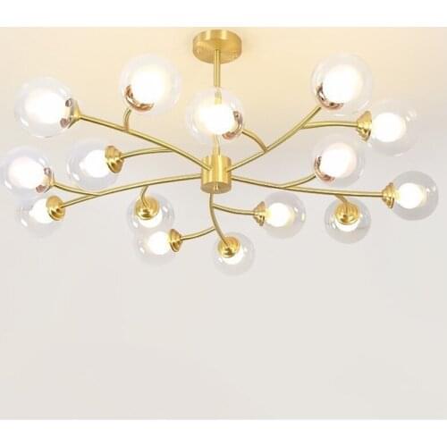 Modern Led Chandelier Lighting Living Room Gold Home Decor Light New Magic Bean Molecular Pendant Lamp Nordic Hall Chandeliers