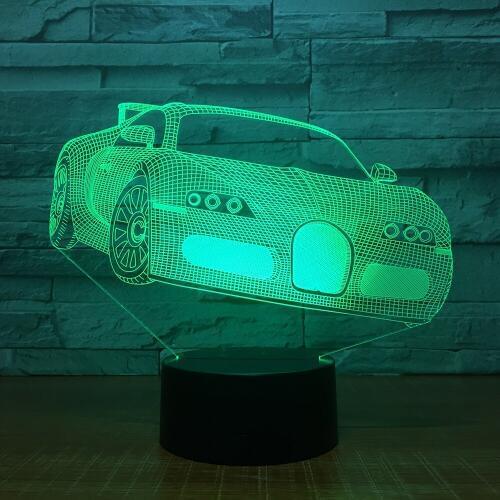 Spot Cash Car Led Lights Colorful Automatic Gradient 3d Night Light Lovely 7 color change 3D Lamp Usb Led Light Fixtures