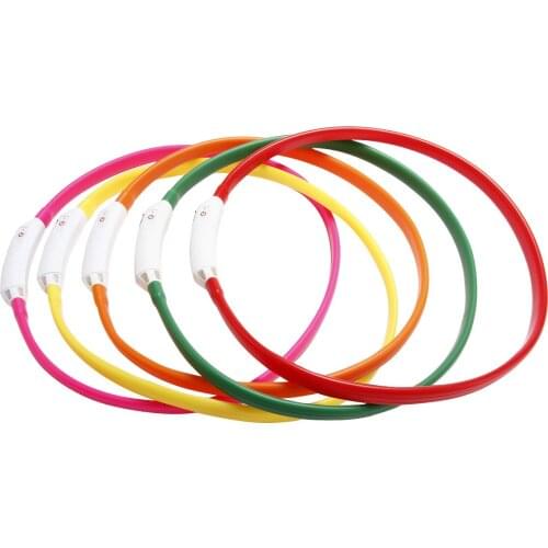 LED Pet Luminous Collar USB Rechargeable Flashing Night Dog Collars Small/Large Dogs Cats Supplies Glowing Teddy Flash Collar