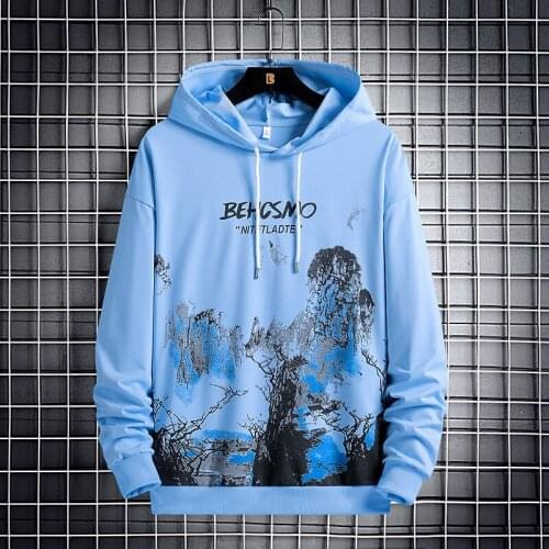 Painting Hoodies for Men 2021 Spring Autumn Mens Harajuku Hoodie Sweatshirt Long Sleeve Loose Hip-Hop Hoodies Print Streetwear