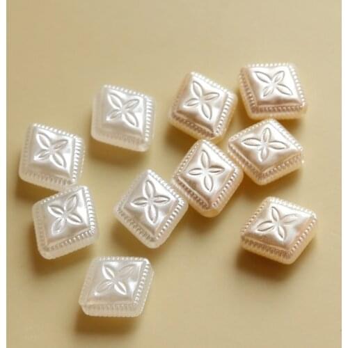 Vintage embossed pattern rhombus acrylic beads DIY hand-made earrings jewelry accessories materials