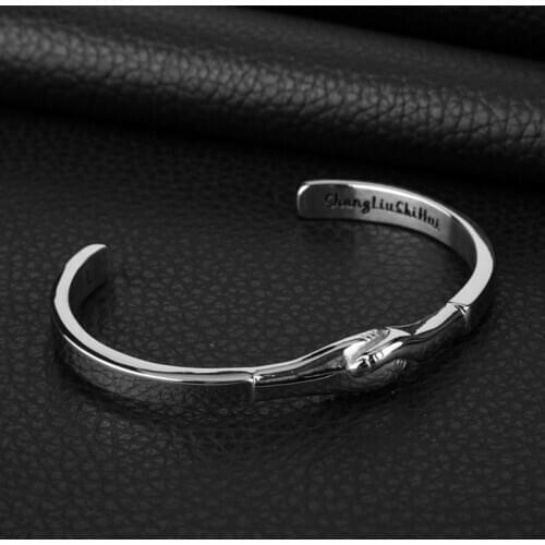 Vintage Opening Adjustable Couples Handshake Bracelet Bangle For Women Men Fashion Retro Charming Wedding Bangle Couples Jewelry