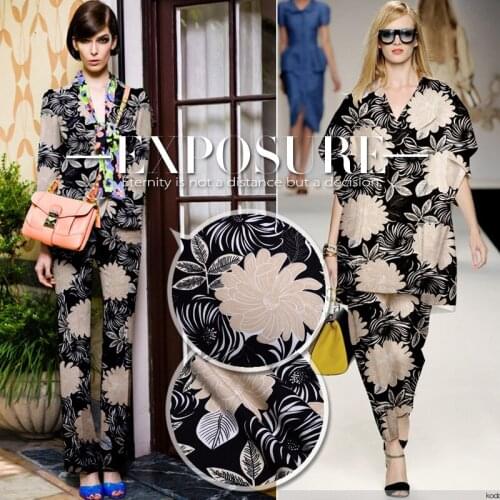 High end craft jacquard super natural all linen fabric DIY skirt shirt silk clothes A79