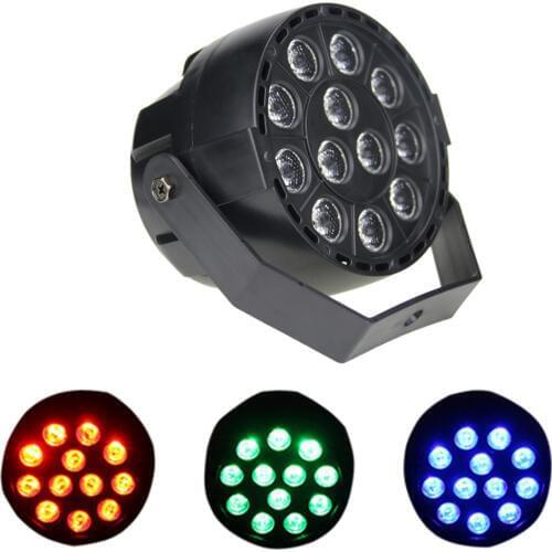 WorldSky Par Light 12 LED RGB 3IN1 18W 1.5*12LED Stage Lighting DMX 512 Club Disco Party Ballroom KTV Bar Wedding DJ