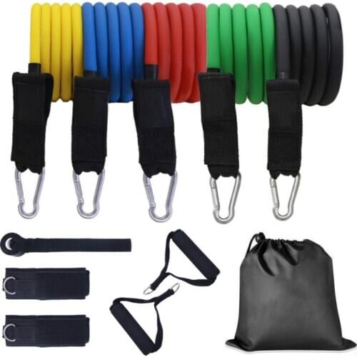 Yoga Fitness Pull Rope 11pcs/set Pull Rope Fitness Exercises Resistance Bands Latex Tubes Pedal Excerciser Body Training