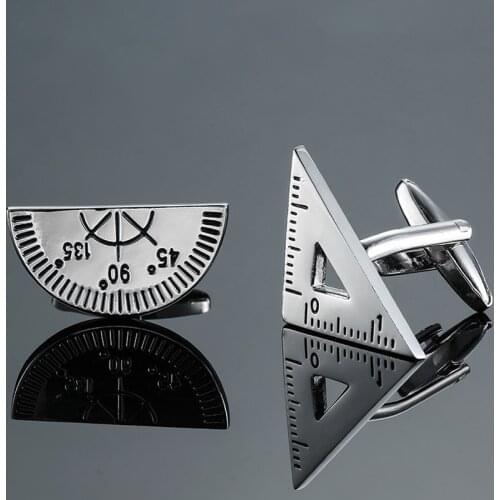 High quality mens shirt cufflinks new fashion brand jewelry measuring ruler cufflinks mens wedding dress accessories pin