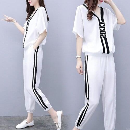 Smart Casual Summer Womens Classic Pants Clothes For Women Plus Size Sports Pants 2 Piece Sets Womens Outfits Graphic T shirts