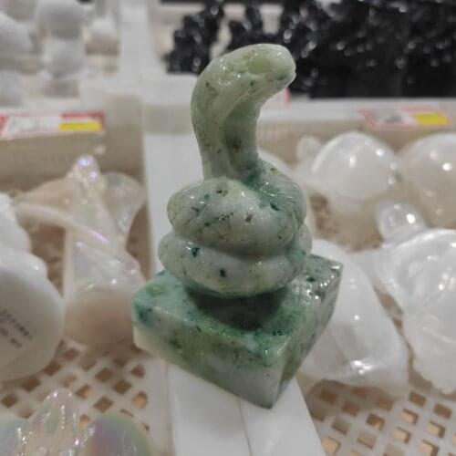 1pcs Natural Phoenix Stone Cobra Hand Made Carved Snake Fashion Carved Animal Figurine Gifts