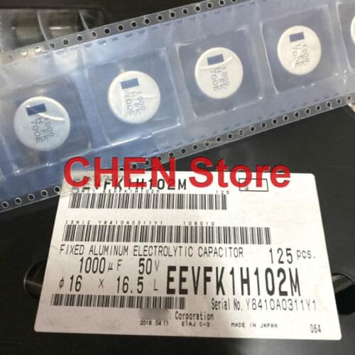 10pcs New Matsushita FK 50V1000UF 16X16.5MM EEVFK1H102M 1000UF 50V SMD Aluminum Electrolytic Capacitor 1000UF/50V