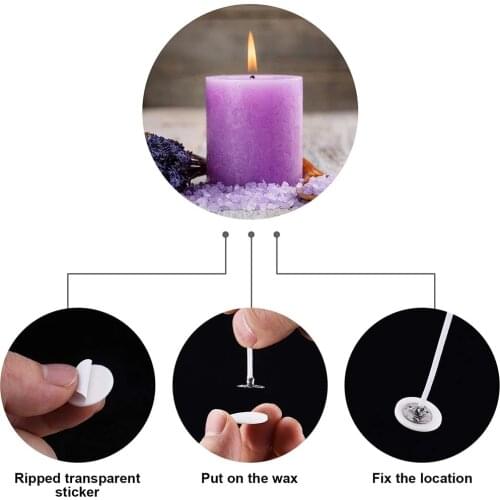 100 pcs 20mm Candle Wick Stickers Double-sided Adhesive Dots for Candle Making Heat Resistance Candle DIY Making Stickers