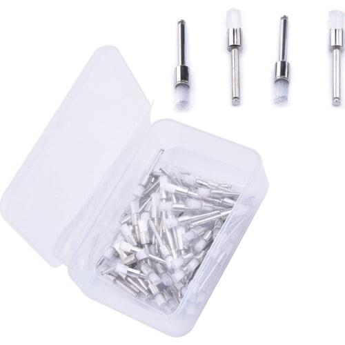 100Pcs/Box Dental Polishing Brush White Nylon Latch Polisher Brushes Flat Type Dentist Tool Lab Material Teeth Whitening Tool