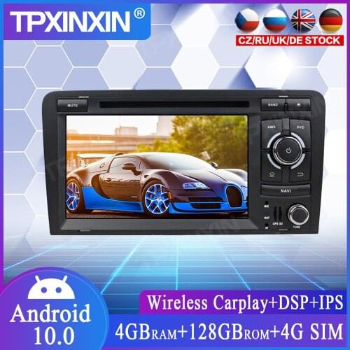 128G Android10.0 For Audi A3 2003-2013 Car Radio Tape Recorder GPS Navigation Multimedia Player DVD Player Auto Stereo Head Unit